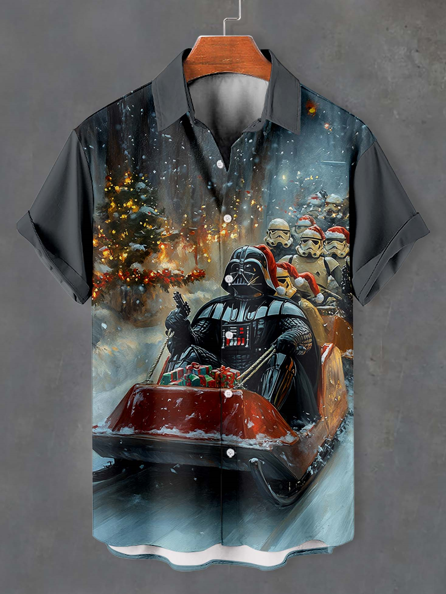 Men's Classic Movie Christmas Graphic Short Sleeve Shirt