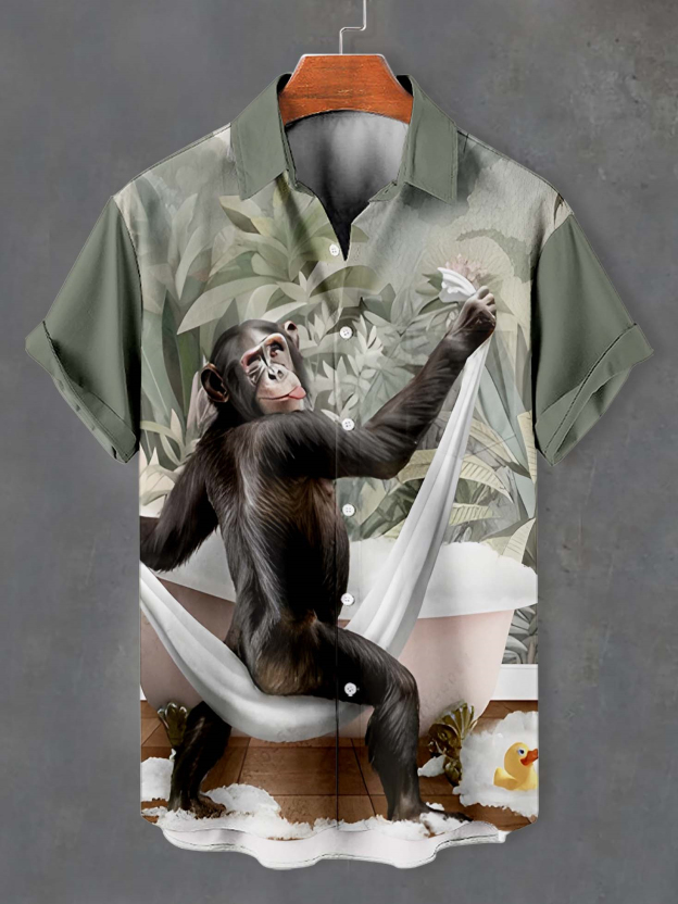 Men's Fun Animal Graphic Short Sleeve Shirt