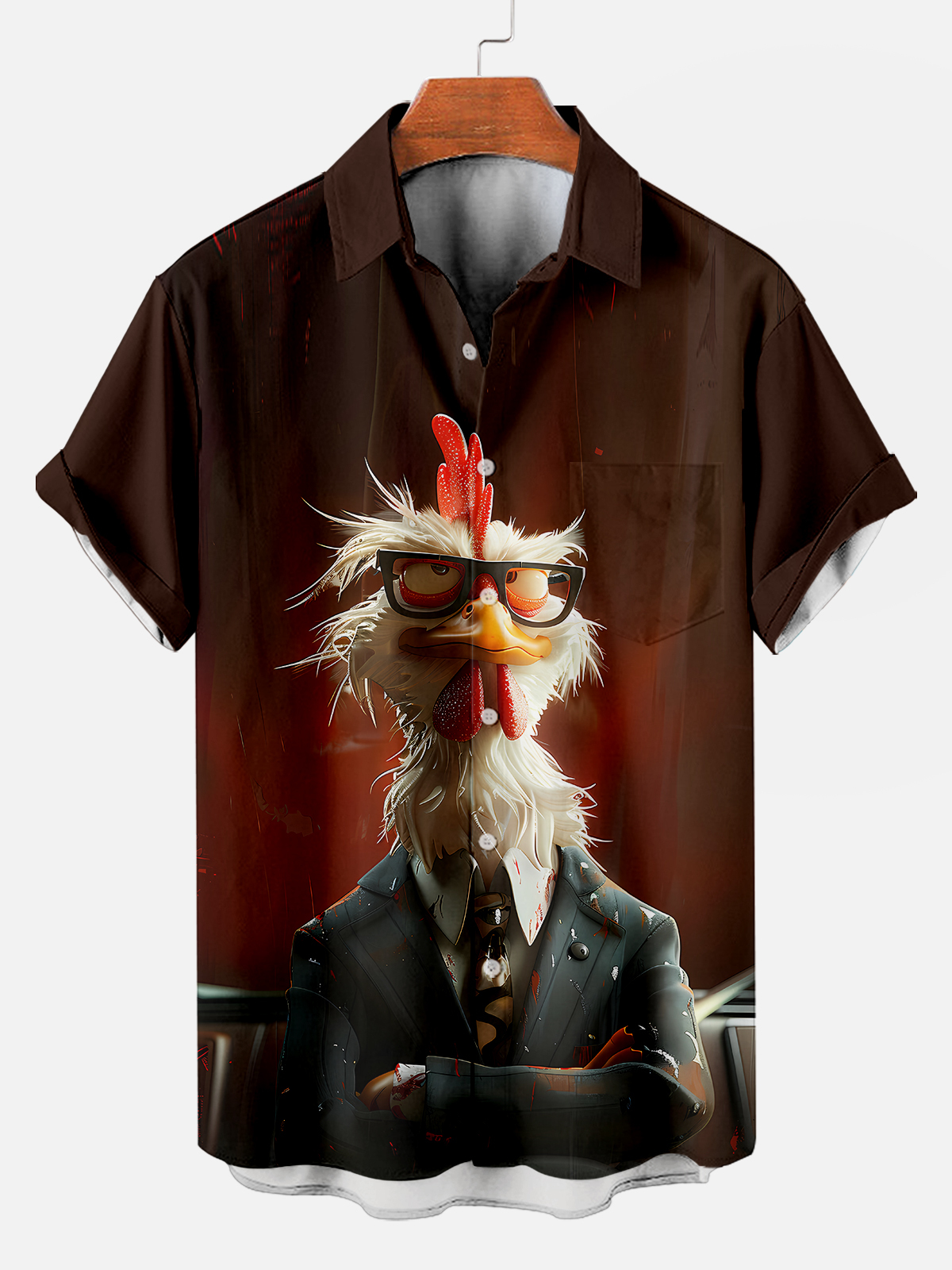 animal graphic short sleeve shirt