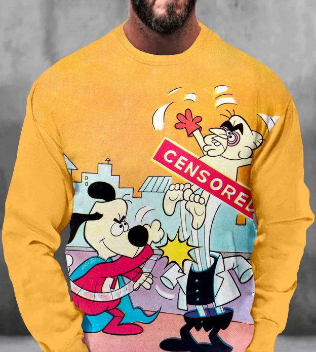 Men's Casual Classic Movie Graphic Long Sleeve Sweater