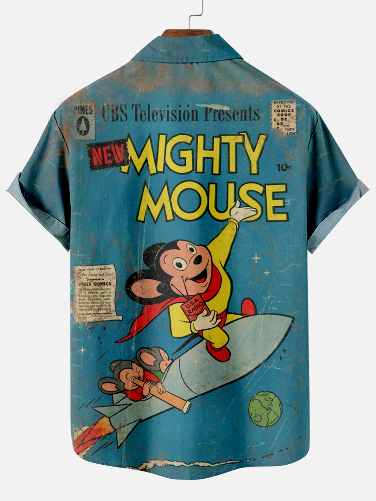 Classic Retro Cartoon Pattern Short Sleeve Shirt