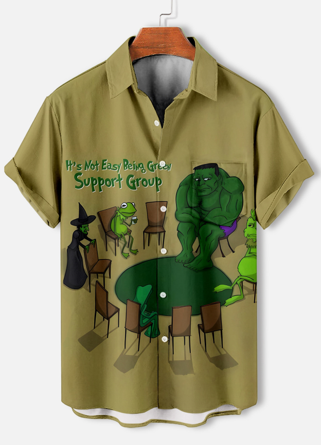 Men's Casual St. Patrick's Day Graphic Short Sleeve Shirt