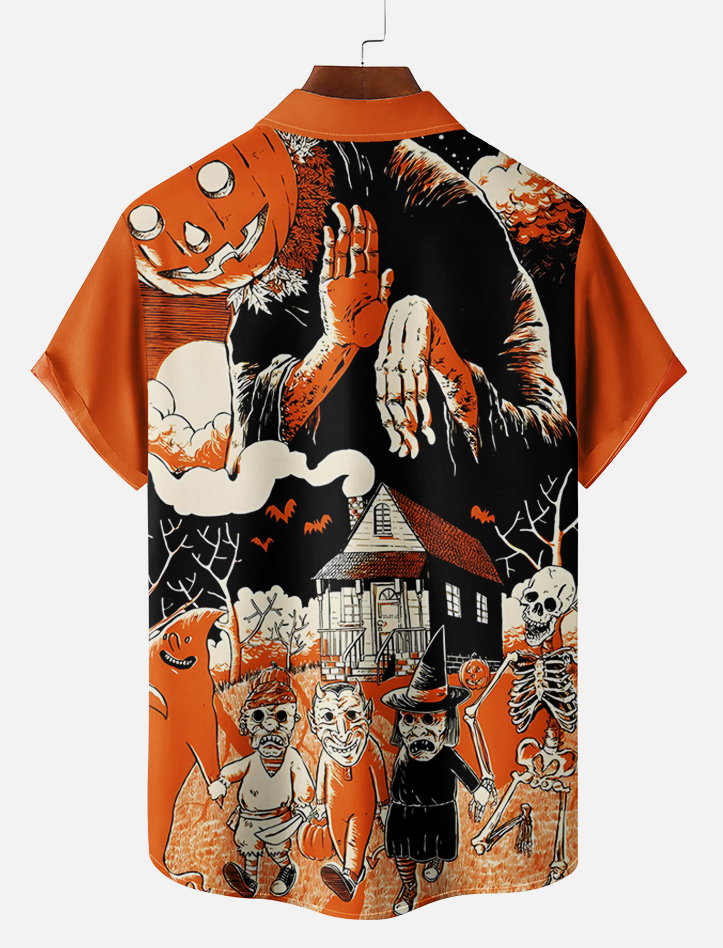 Halloween graphic short sleeve shirt