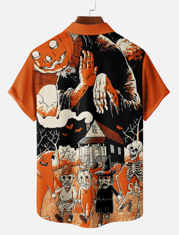 Halloween graphic short sleeve shirt