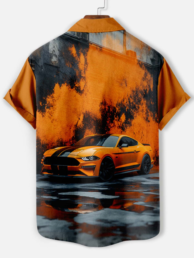 Men's Car Graphic Short Sleeve Shirt