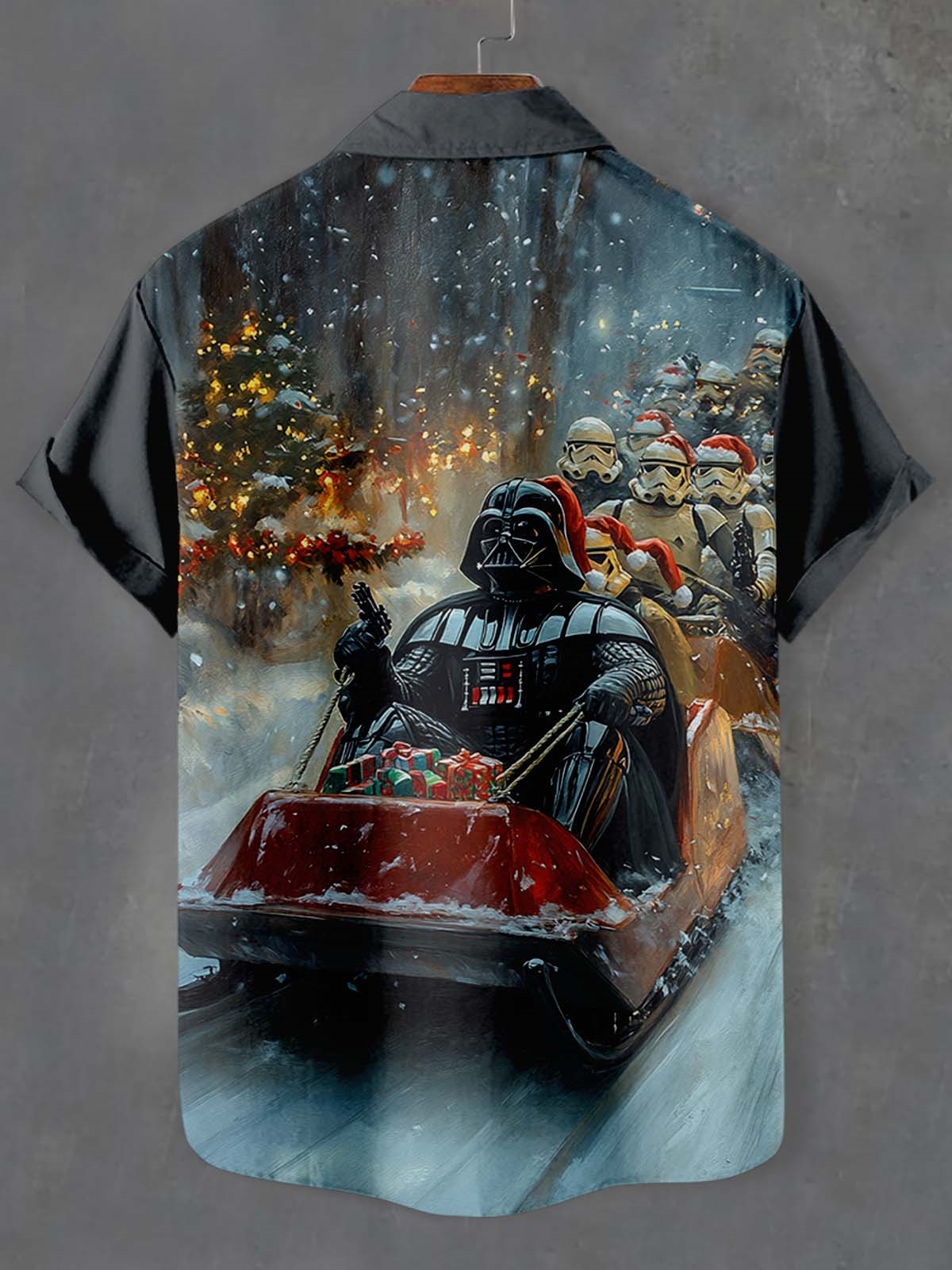 Men's Classic Movie Christmas Graphic Short Sleeve Shirt