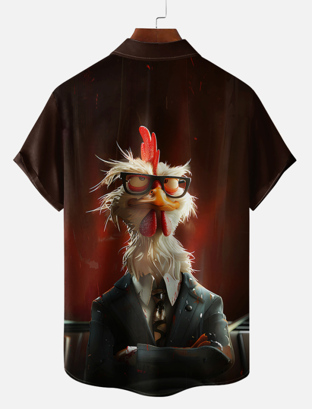 animal graphic short sleeve shirt