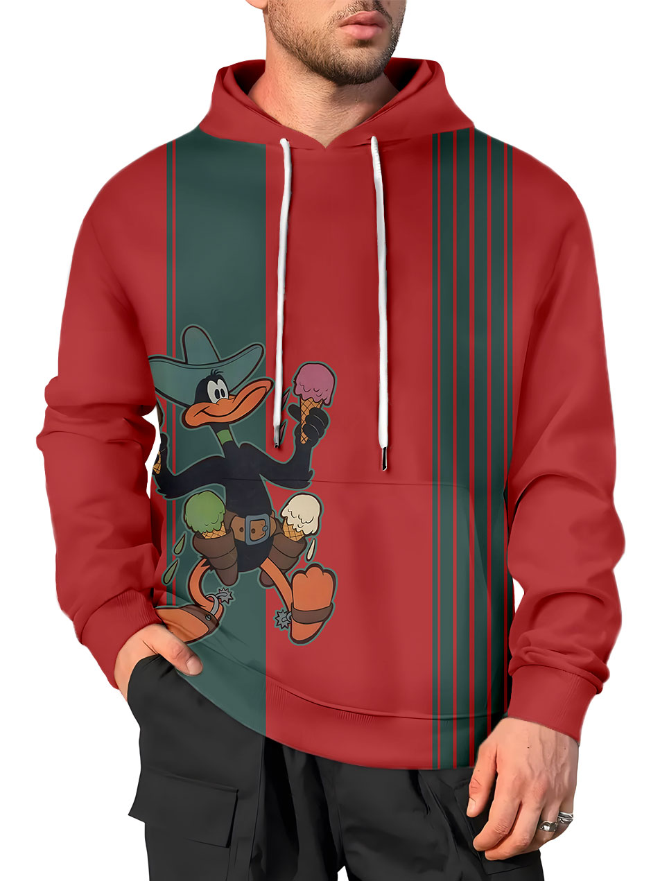 Men's Casual Art Cartoon Graphic Hoodie
