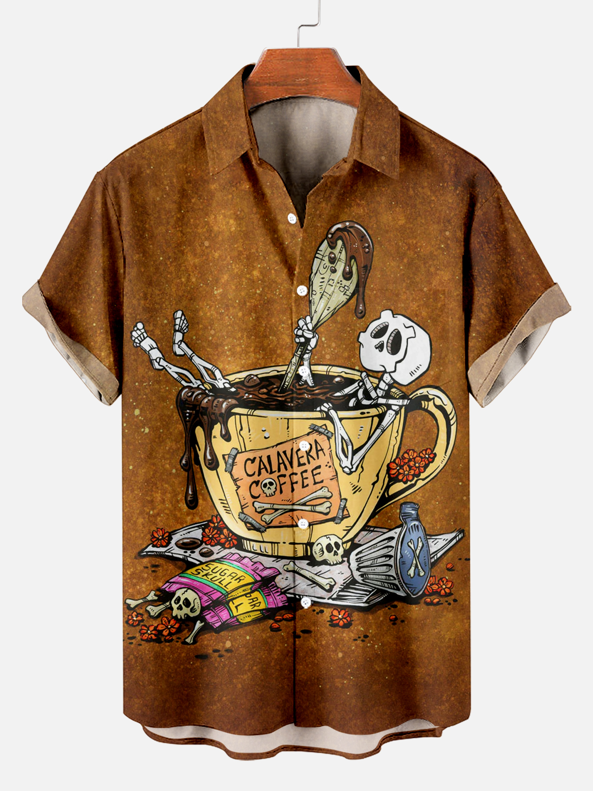 Men's Hawaiian Fun Little Yellow Duck Holiday Casual Short Sleeve Shir