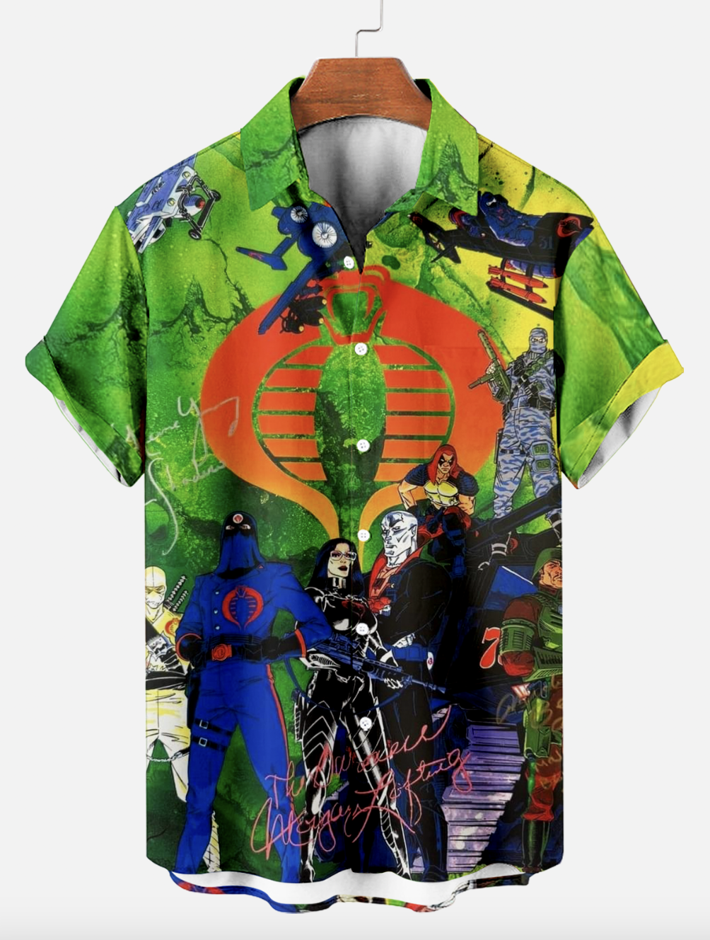 Men's Classic Retro War Cartoon Short Sleeve Shirt