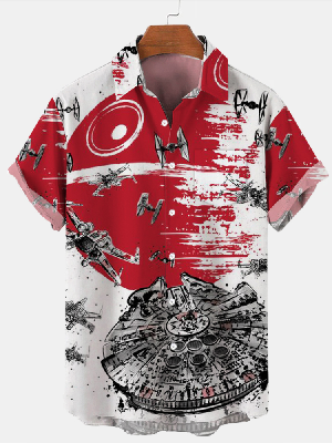 spaceship combat style short sleeve shirt