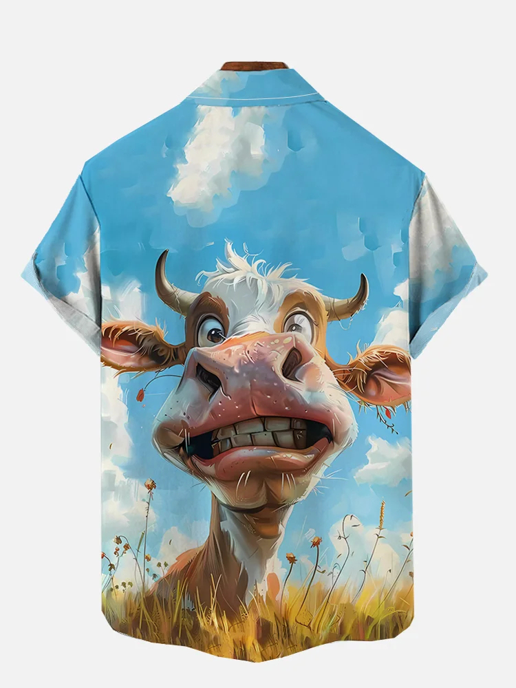 Funny Animal Print Short Sleeve Shirt