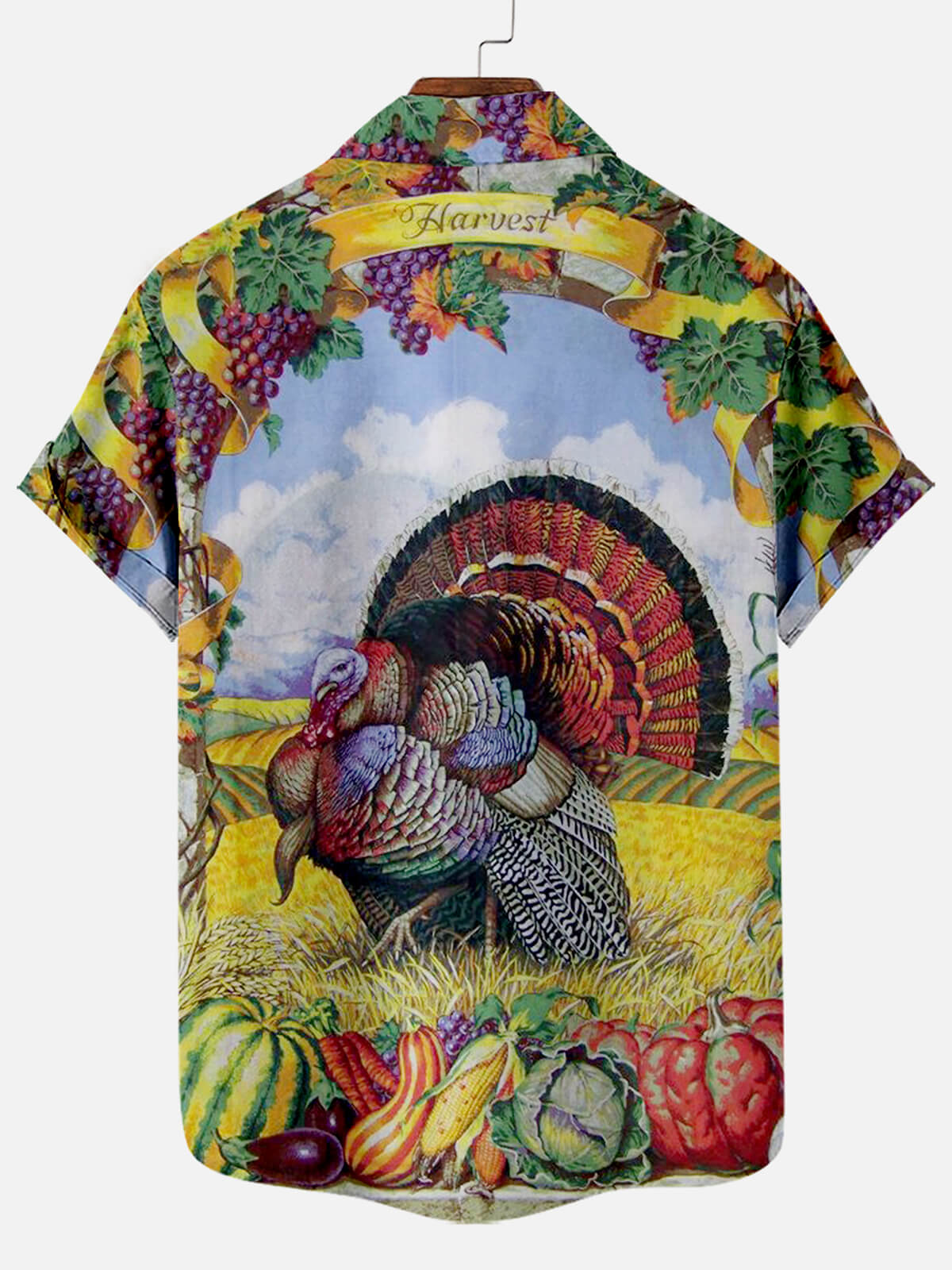 Men's Thanksgiving Day Print Short Sleeve Shirt