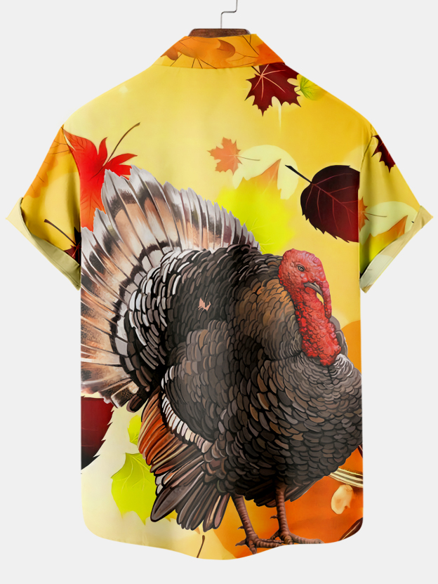 Men's Thanksgiving Day Print Short Sleeve Shirt