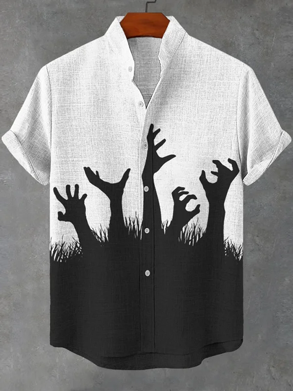 Men's Retro Halloween Short Sleeve Shirt