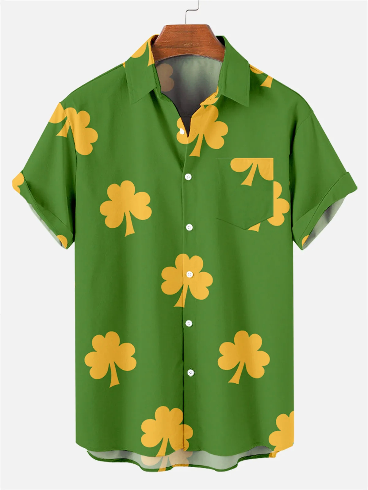 Simple Clover Print Men's Large Shirt