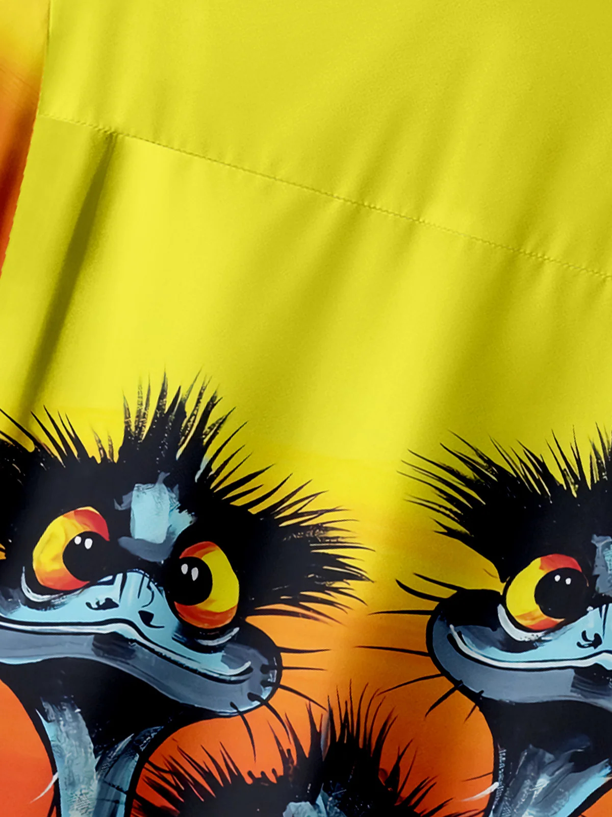 Men's fun ostrich casual short sleeved pocket shirt