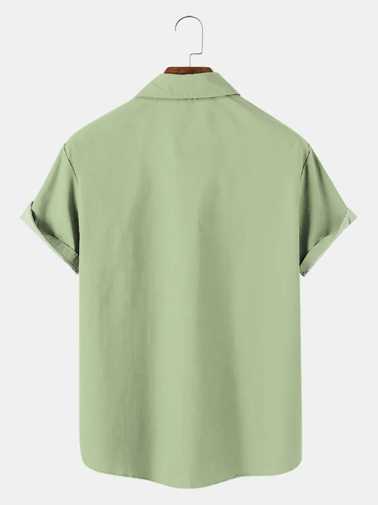 Men's Irish Parrot Saint Patrick Holiday Printed Pocket Shirt