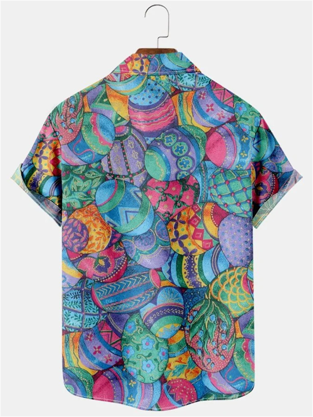 Men's Easter egg printed holiday shirt