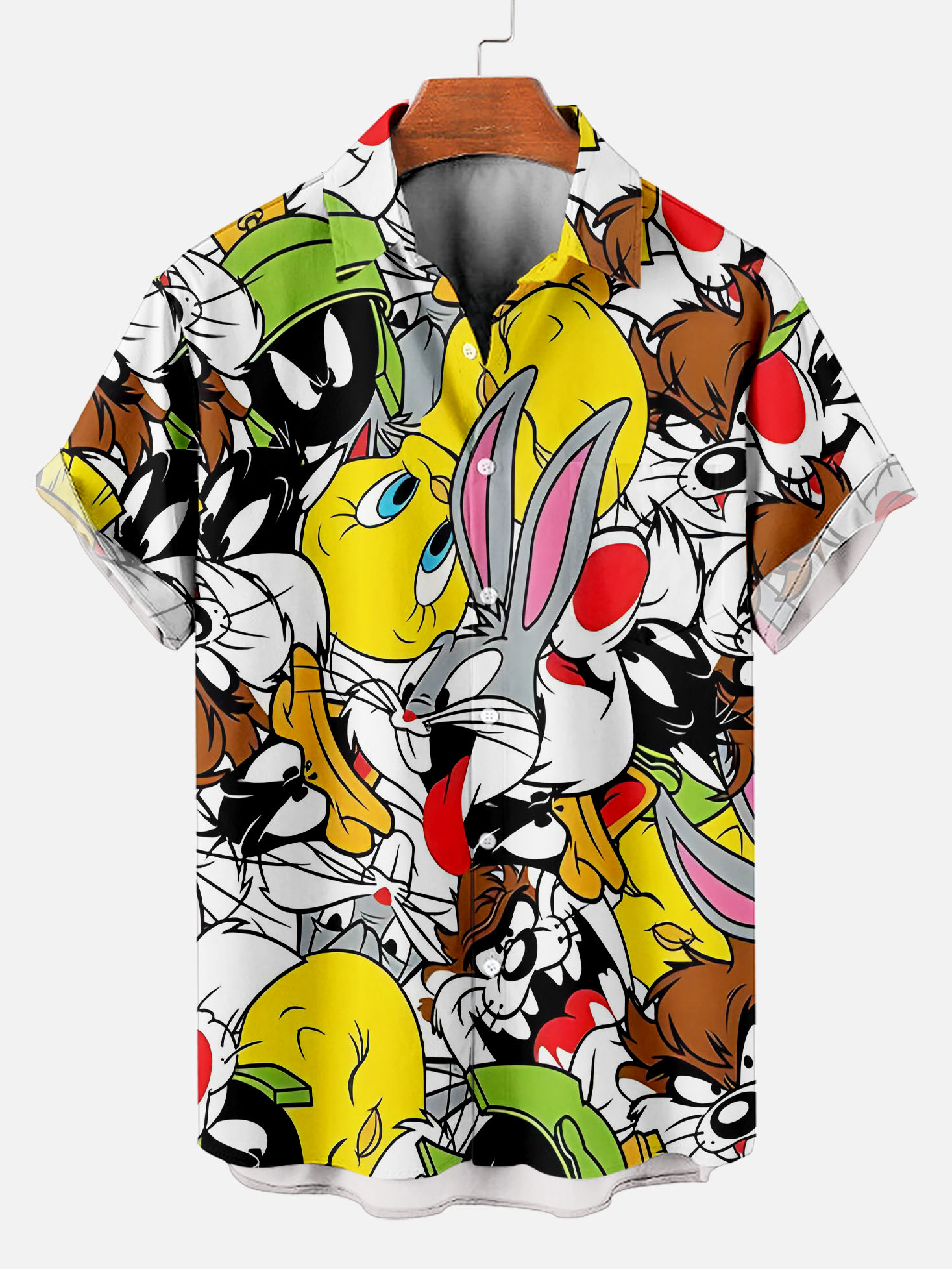 Men's Retro Cartoon Graphic Short Sleeve Shirt