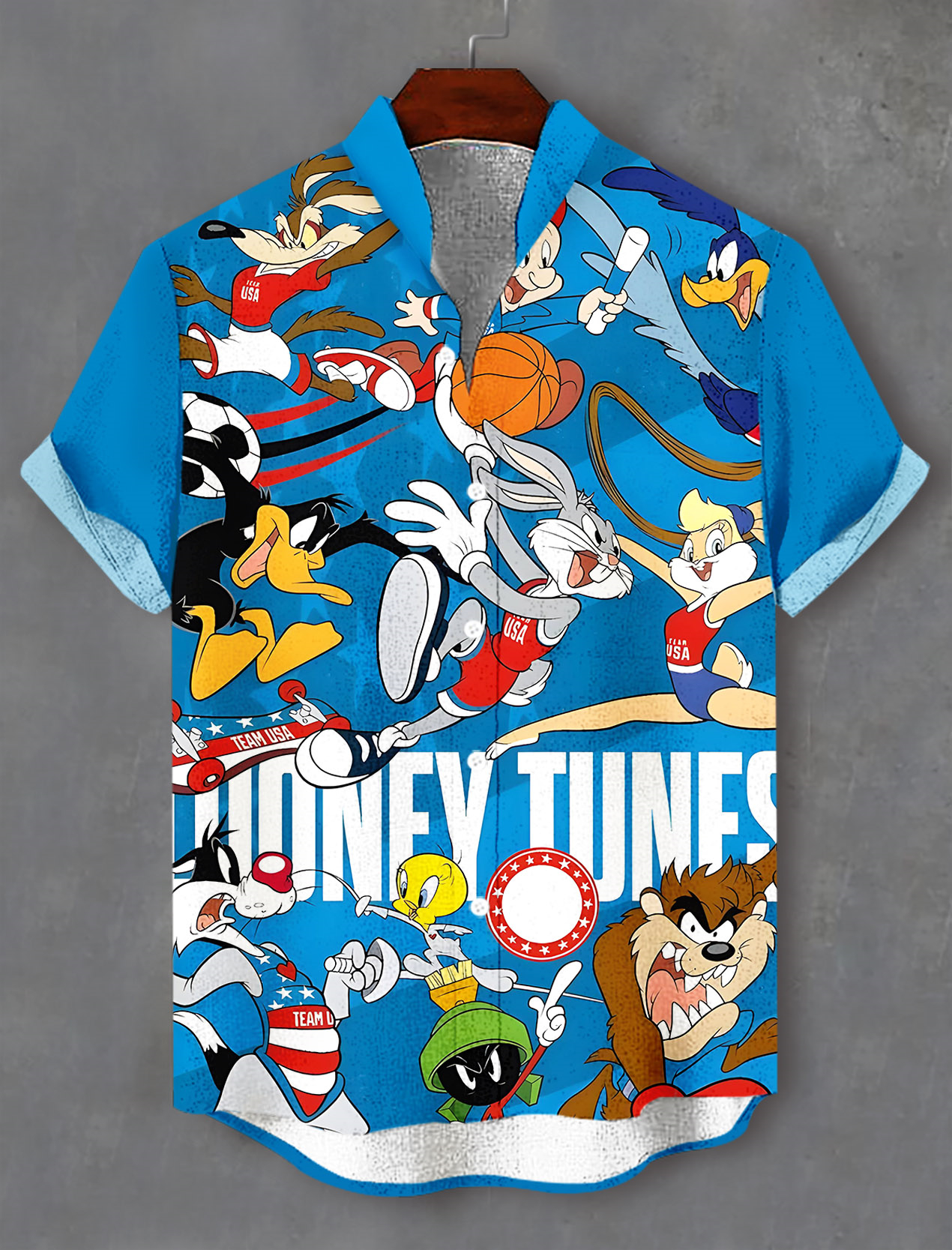 Men's Retro Cartoon Graphic Short Sleeve Shirt