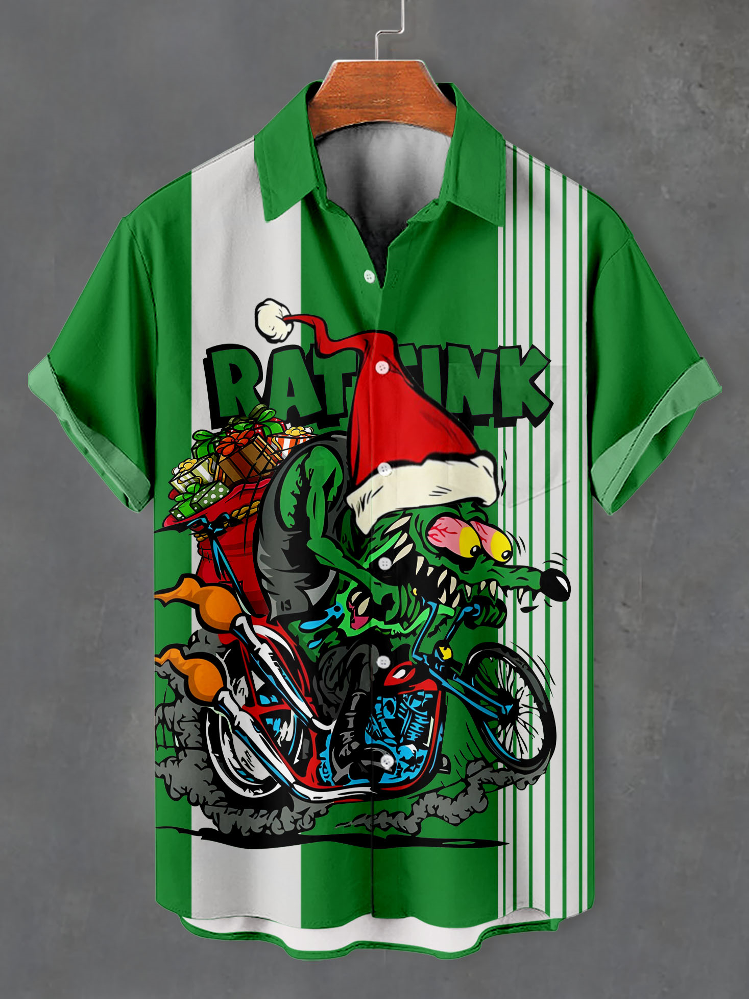 Men's Christmas Cartoon Graphic Short Sleeve Shirt