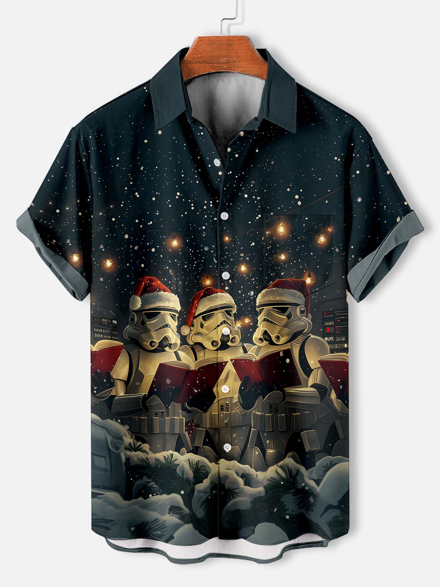 Men's Classic Movie Christmas Graphic Short Sleeve Shirt