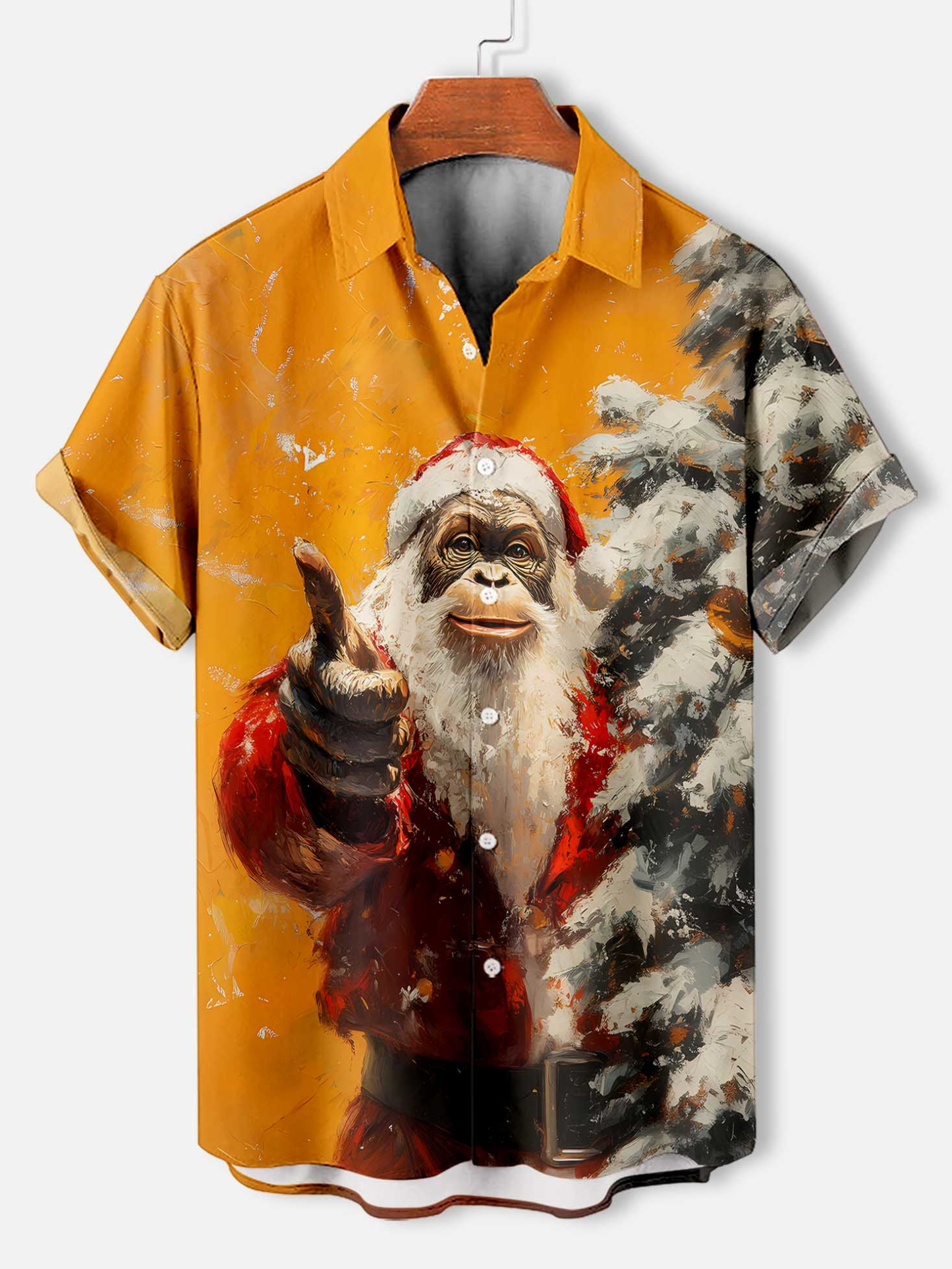 Men's Christmas Animal Graphic Short Sleeve Shirt