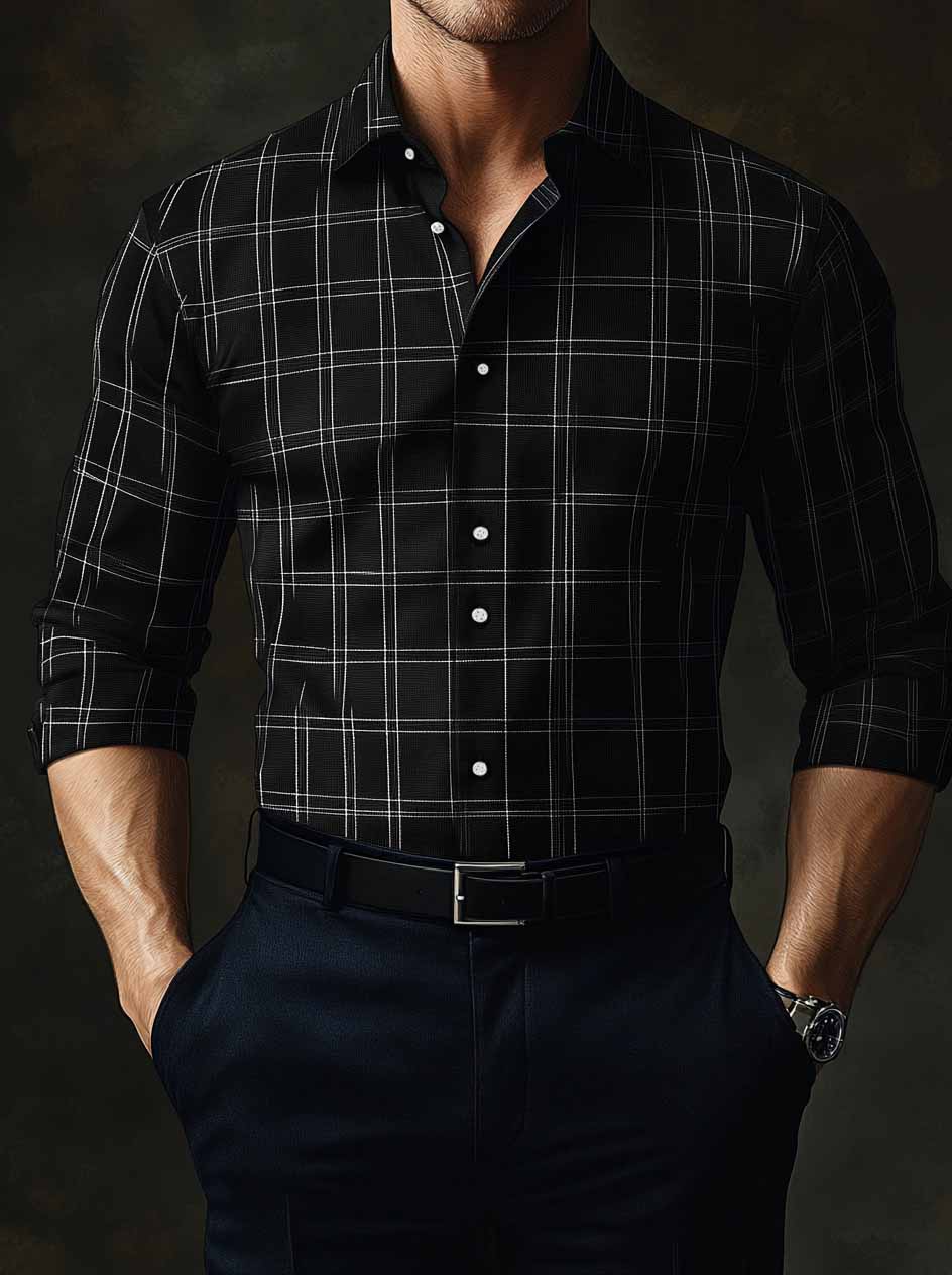 Men's Business Casual Button-Down Shirt