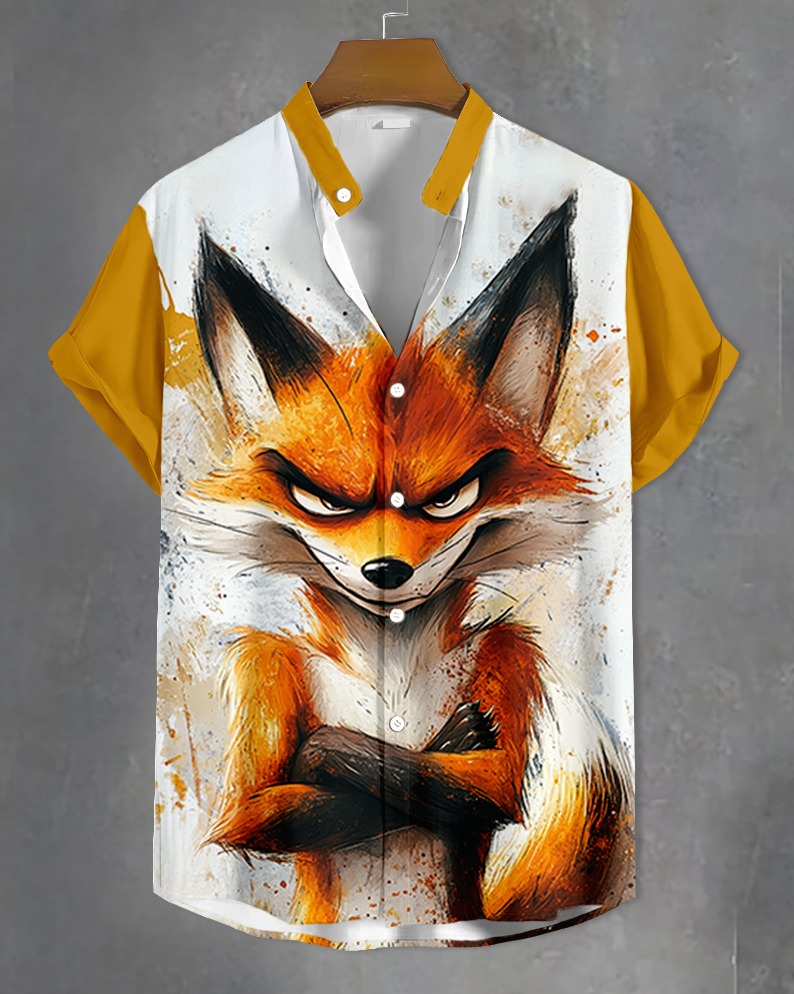 Men's Fun Cartoon Graphic Short Sleeve Shirt