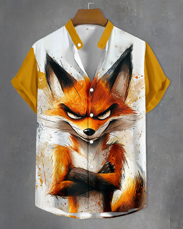 Men's Fun Cartoon Graphic Short Sleeve Shirt