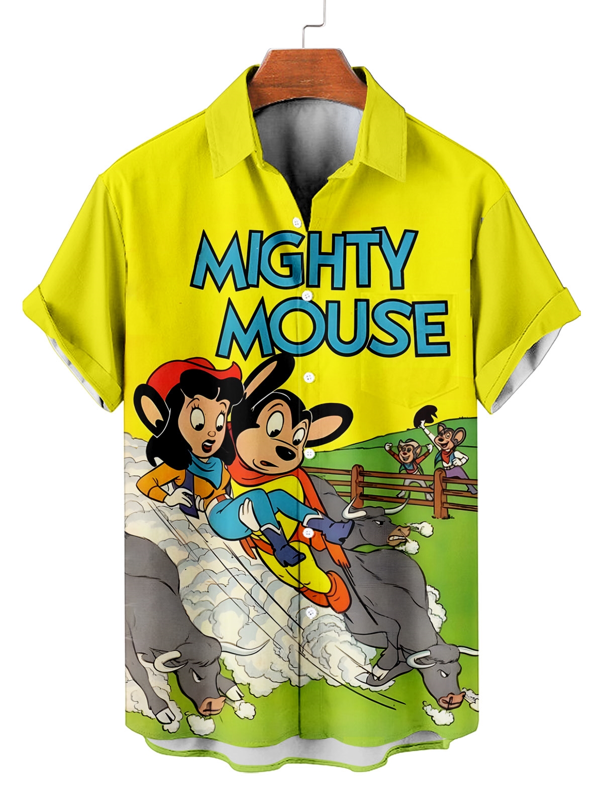 Classic Cartoon pattern short sleeved shirt