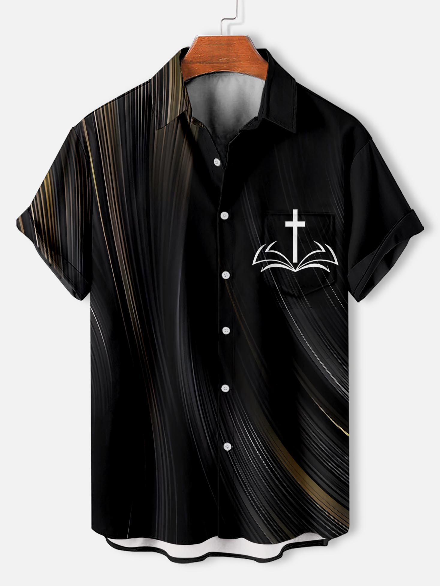 Men's faith-themed short-sleeved shirt