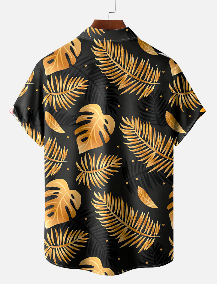 Men's Dark Hawaiian Everyday Casual Sleeve Short Shirt