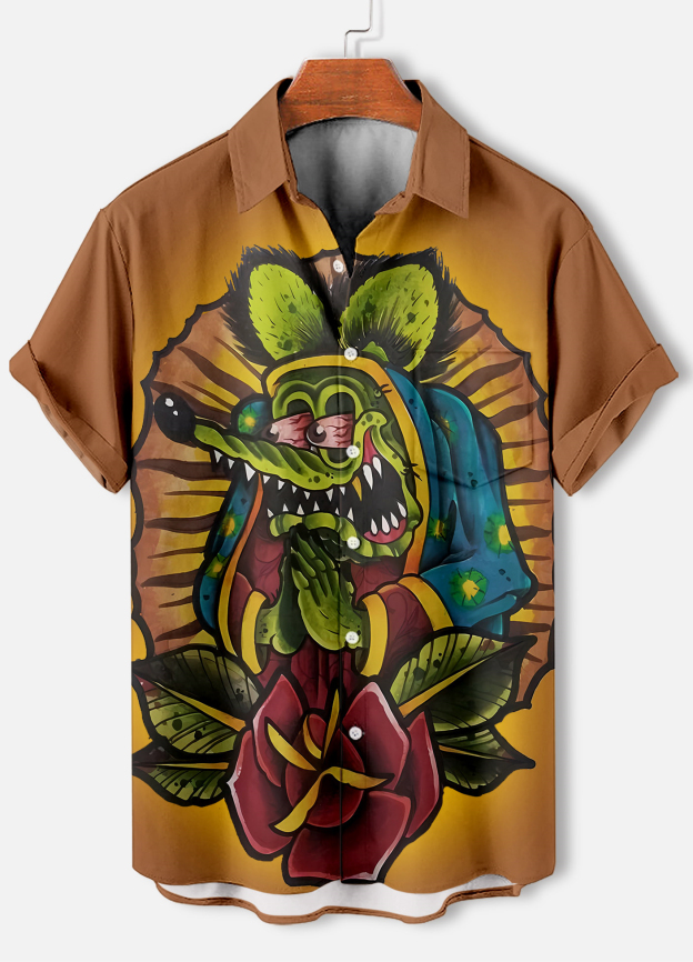 Men's Short Refreshing elegant hawaii Sleeve Shirt