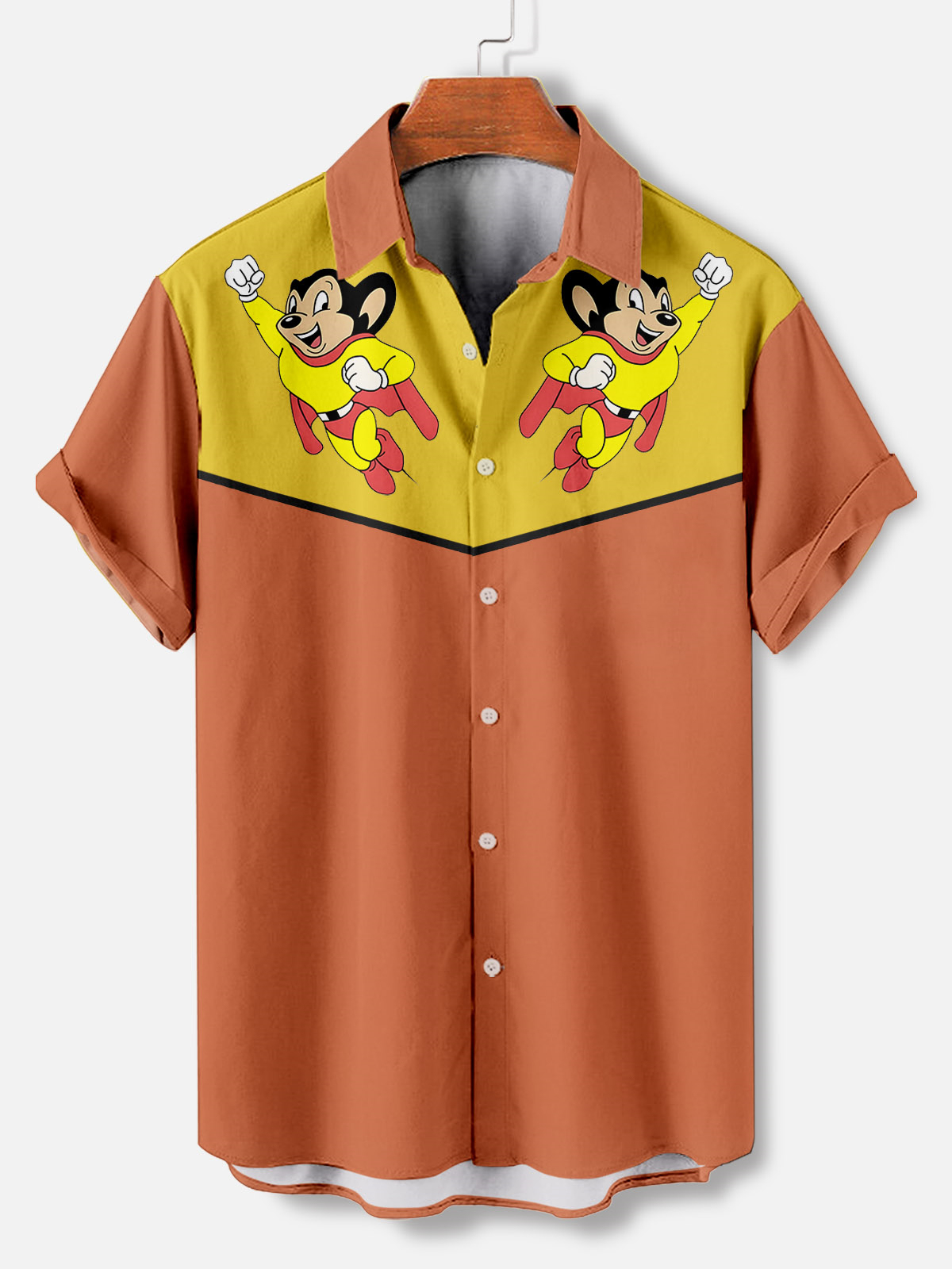 Men's Retro Art Cartoon Graphic Short Sleeve Shirt