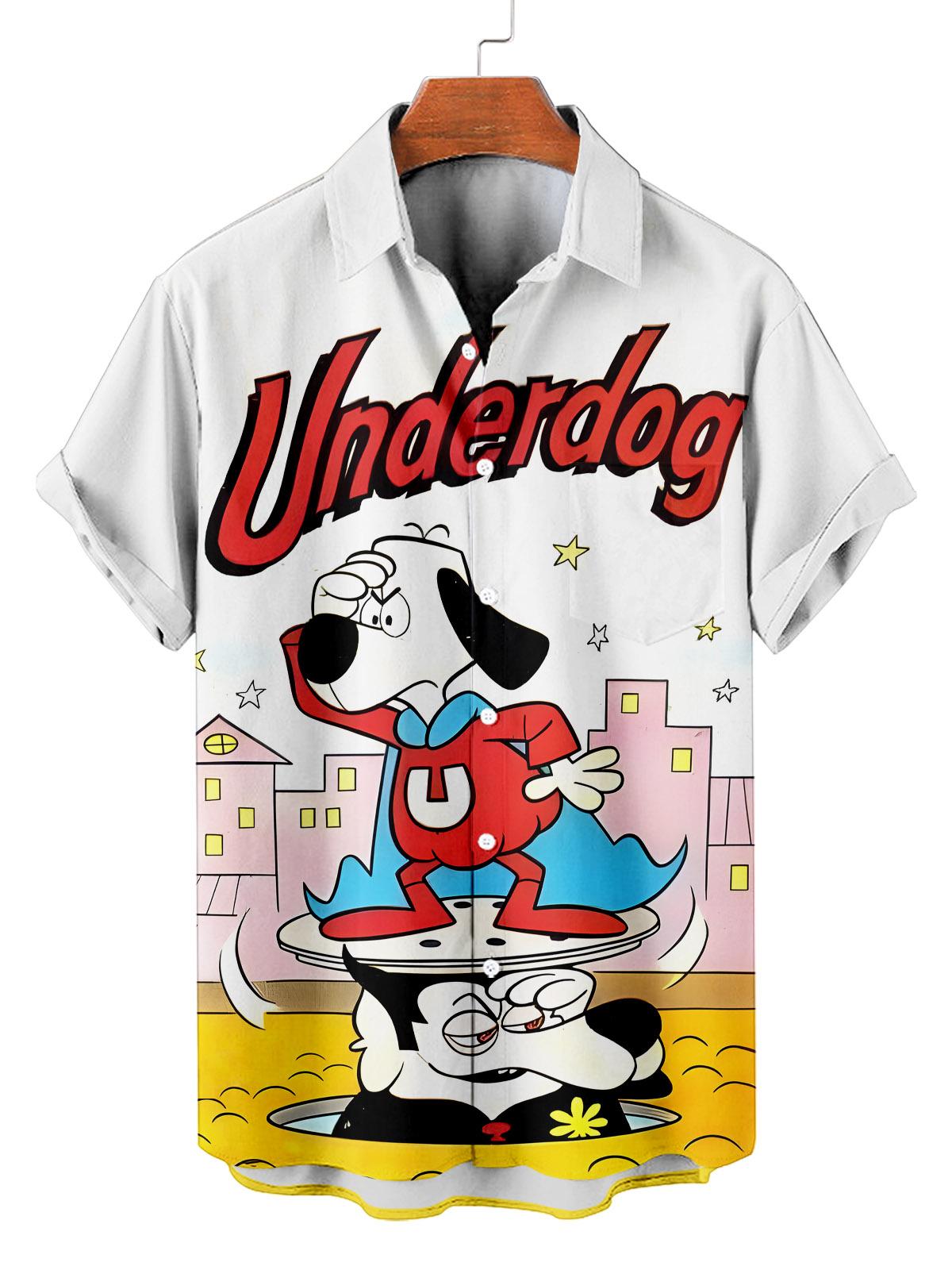 Classic Cartoon pattern short sleeved shirt