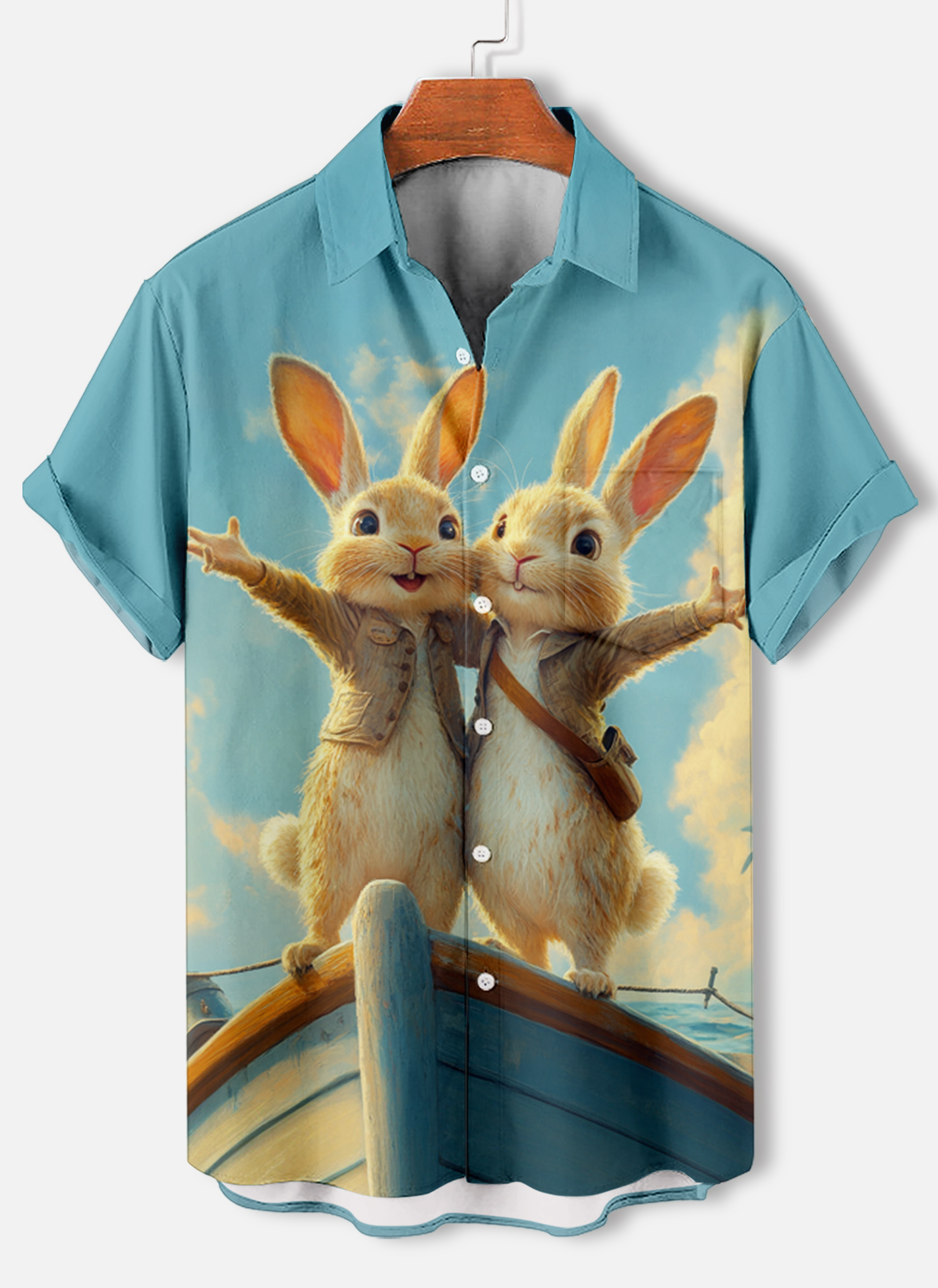 Men's Classic Movie Titanic Animal Fun Graphic Short Sleeve Shirt
