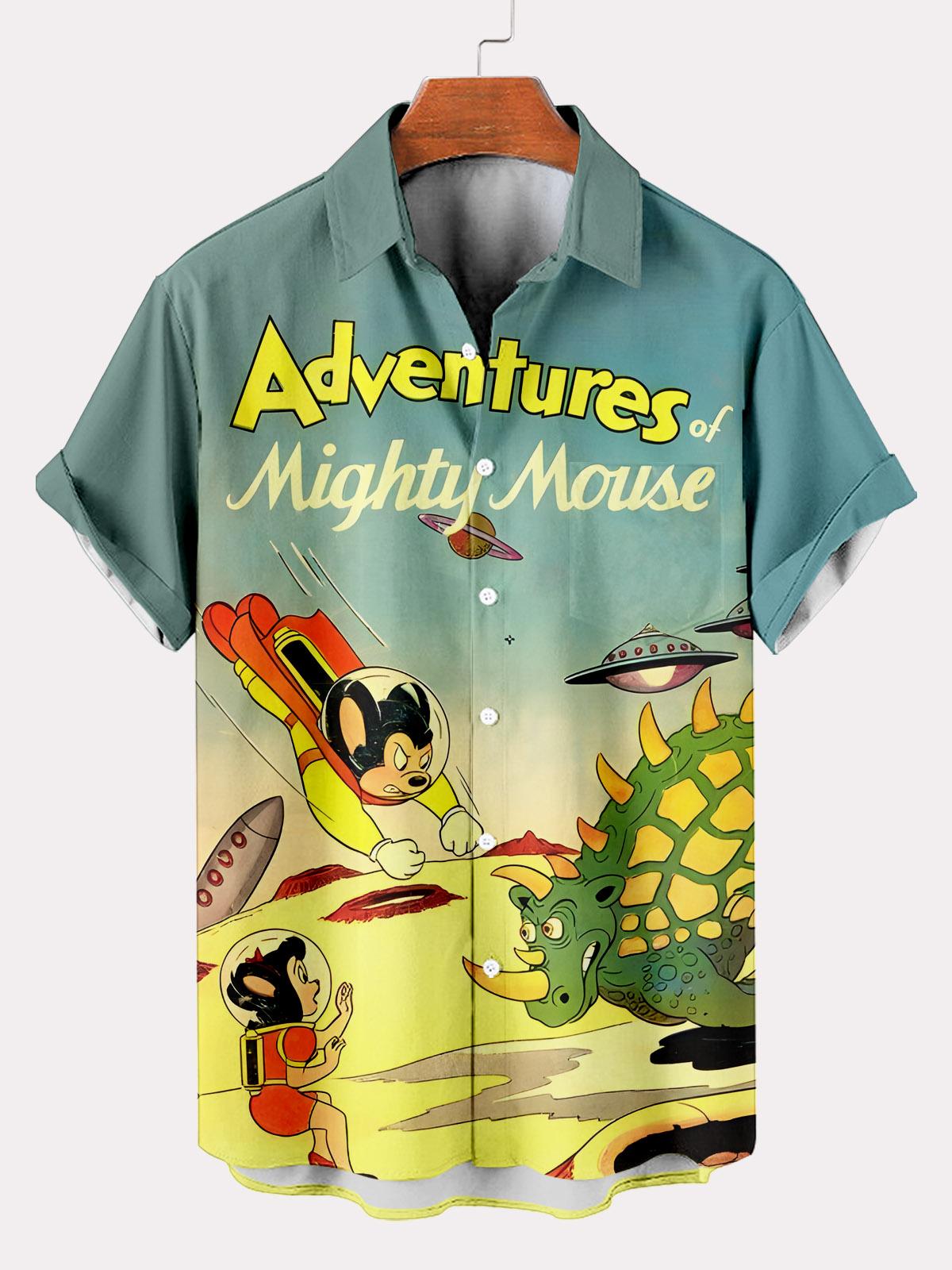 Classic Cartoon pattern short sleeved shirt