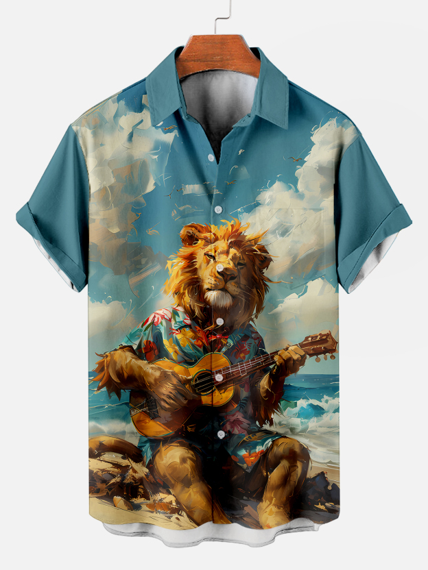 Hawaii Fashion Animal Graphic Short Sleeve Shirt