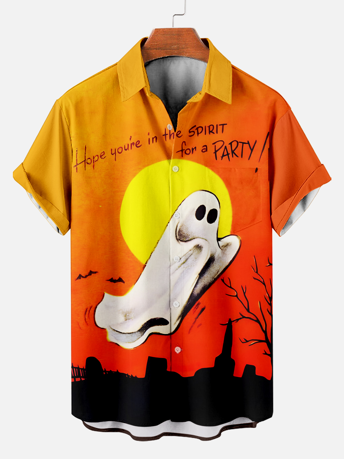 Halloween graphic short sleeve shirt