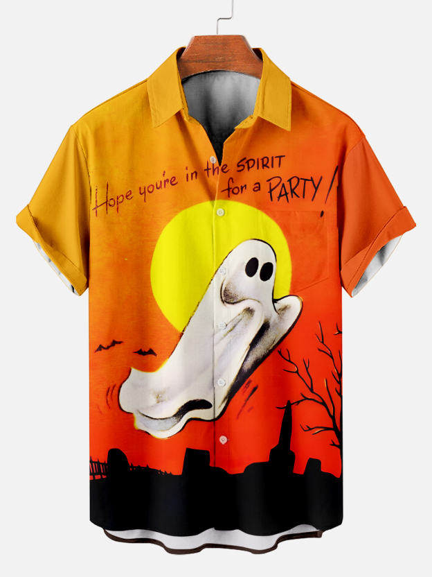 Halloween graphic short sleeve shirt