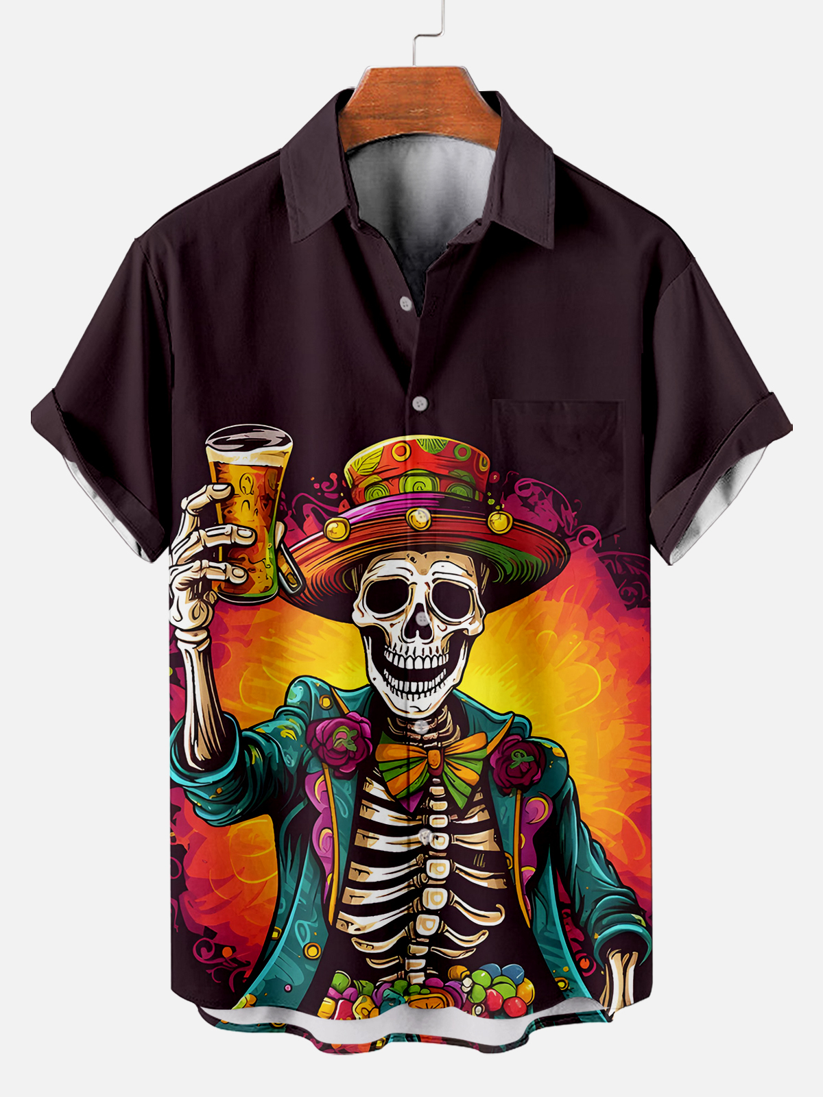 Men's Day of the Dead Graphic Short Sleeve Shirt