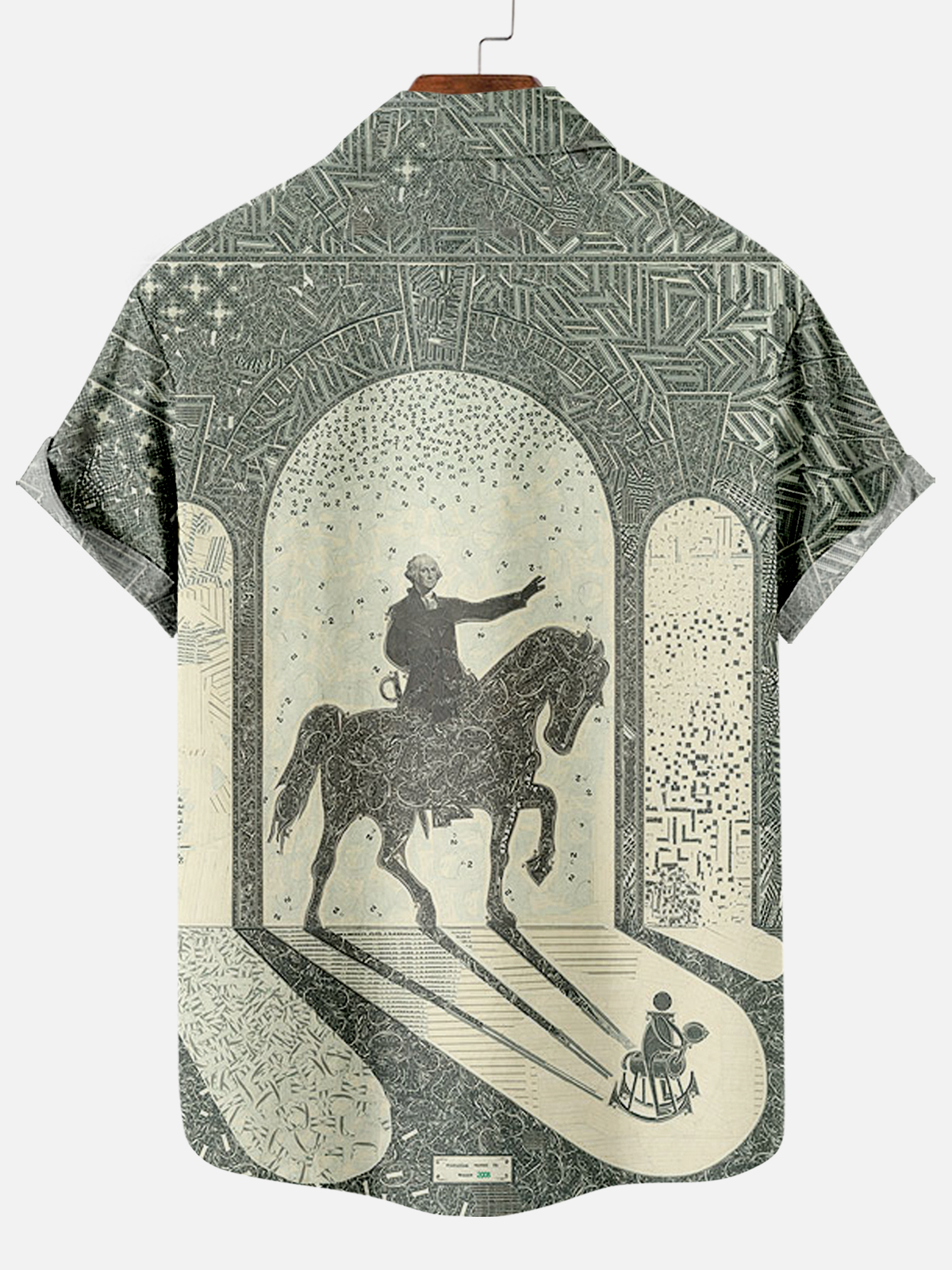 Men's Dollar Pattern Art Short Sleeve Shirt