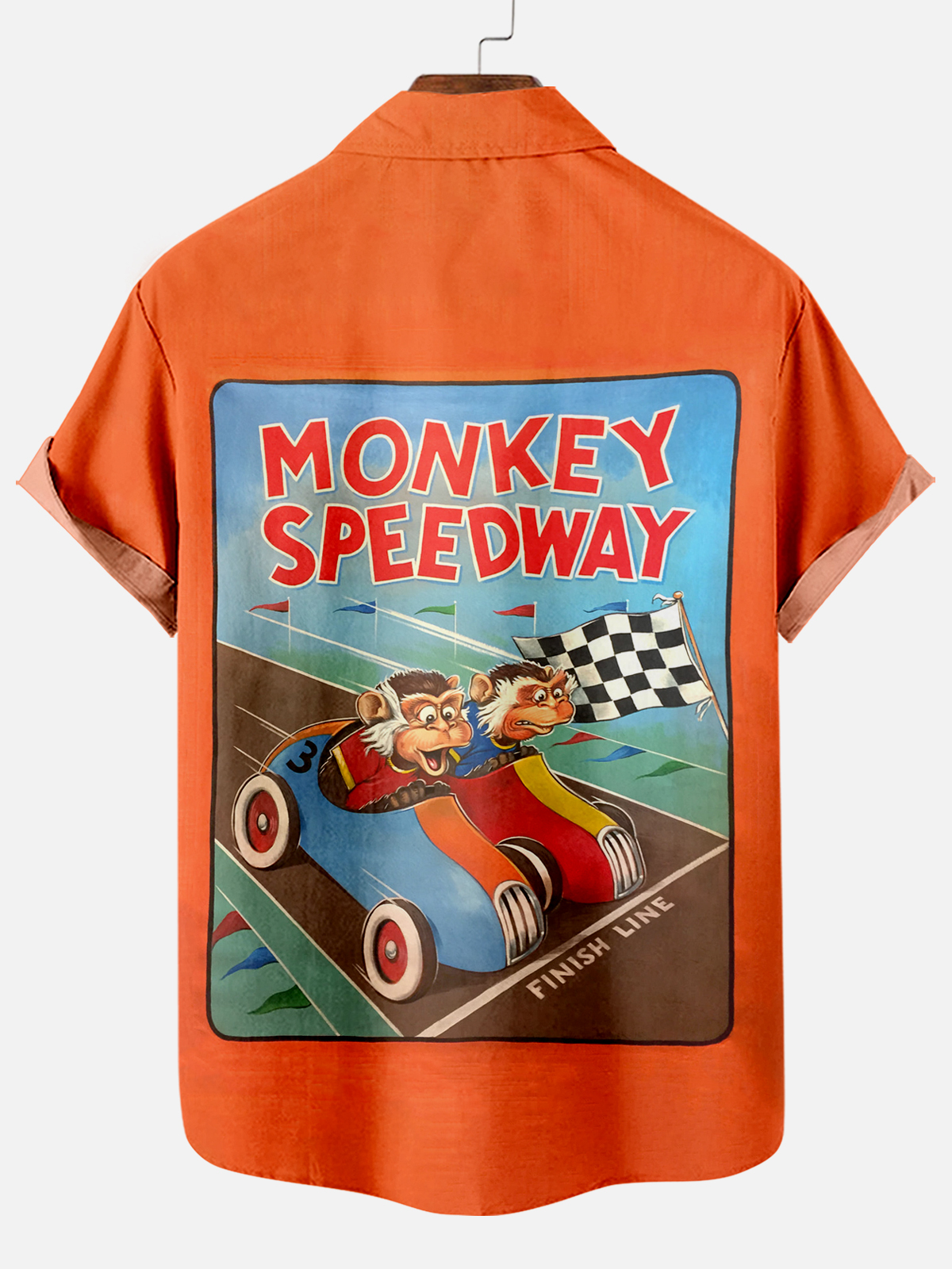 Men's Vintage Circus Pattern Casual Short Sleeve Shirt