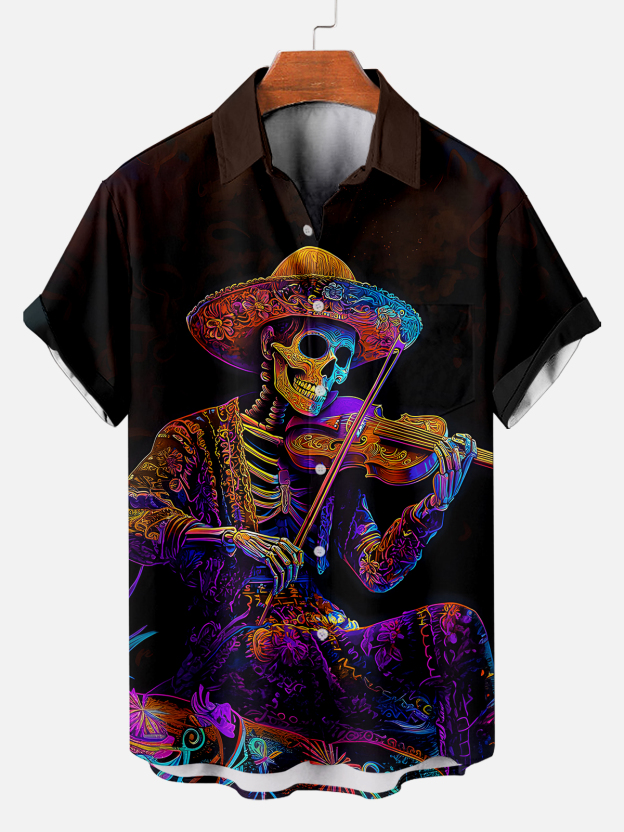 Men's Hawaiian Fun Little Yellow Duck Holiday Casual Short Sleeve Shir