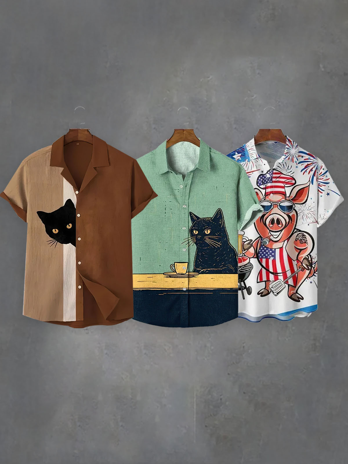 （3 pieces) Men's Casual Short Sleeve Shirt 