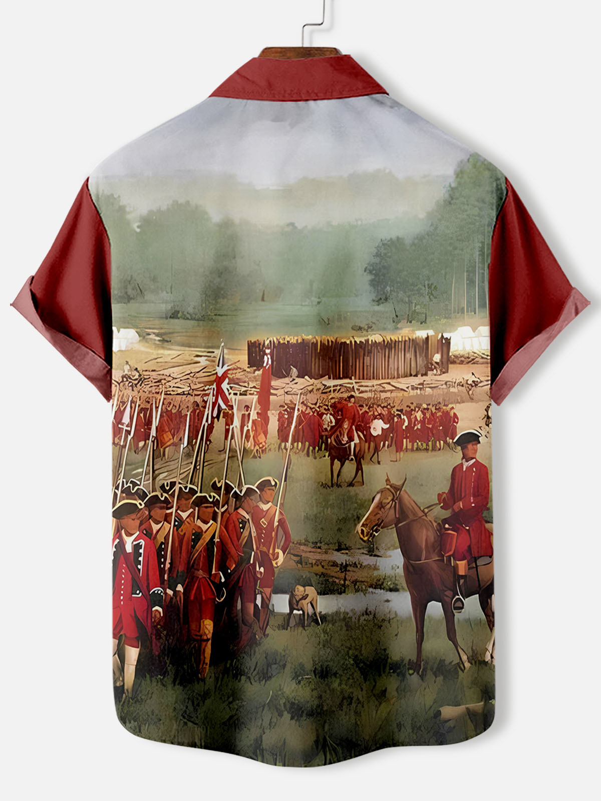 Men's American Revolutionary War Illustration short sleeve shirt