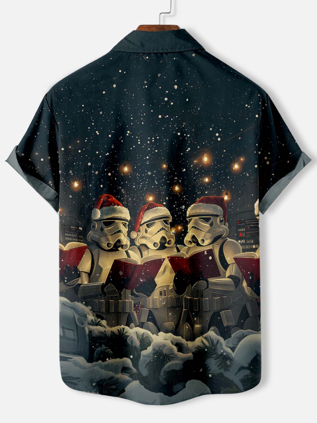 Men's Classic Movie Christmas Graphic Short Sleeve Shirt