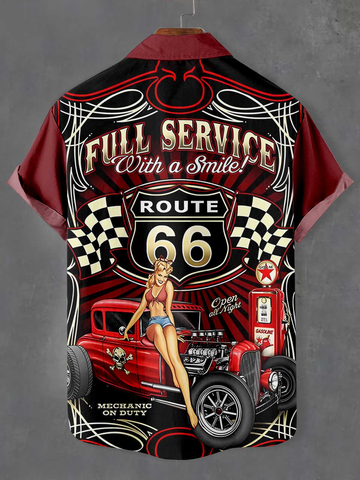 Men's Cartoon Car Graphic Short Sleeve Shirt